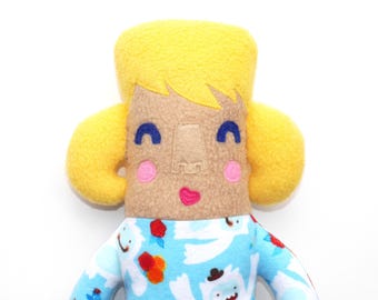 Zoe Cute plushie stuffed animal girl doll pajamas baby gift