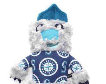 Percy the Monster Seattle Mariners Fan plush, stuffie, lovie, sports fan, cuddly, huggable, child friendly, plushie, stuffed animal