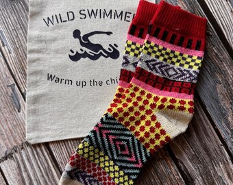 Cold Water Swimmer After Swim Socks with Gift Bag Personalized