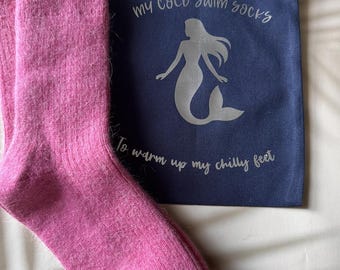 Ladies Woollen After Cold Swim Socks and Gift Bag Mermaid Style