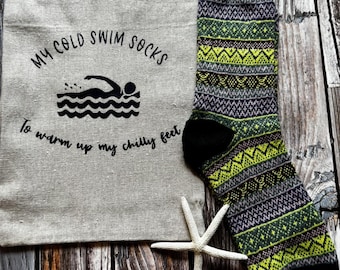 Larger Size Cold Water Swim Socks & Bag Gift Set - Size EU 40+