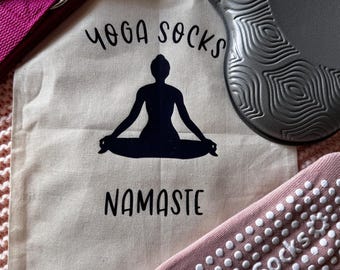 Yoga Pilates Socks Cushion Strap Non-Slip Grip, Cotton Bag Gift Set