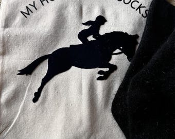 Personalized Angora Horse Riding Socks in Hessian Gift Bag (Up to 10 Letters)