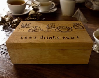 The Wheel of Time Tea Box Tea Chest Engraved Wooden Tea Box With Wheel ...