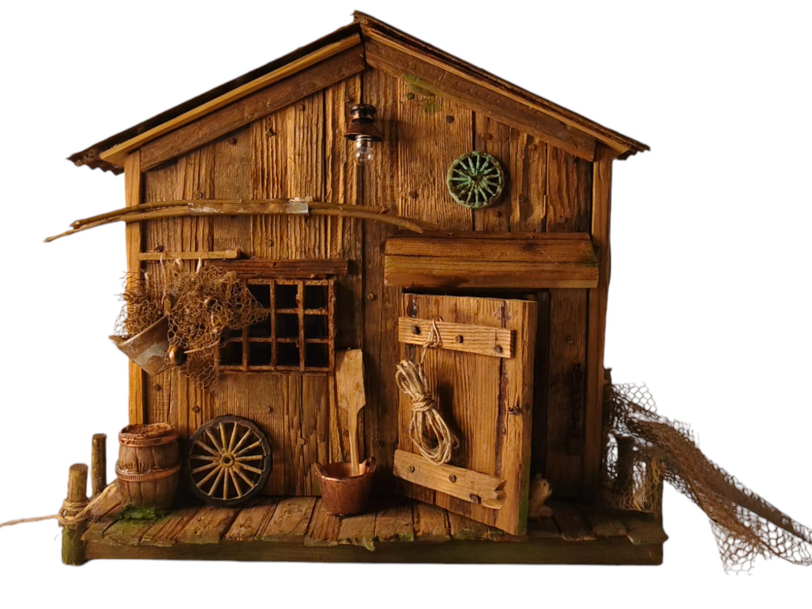 Rustic Fishing Hut Diorama: Handmade Nautical Coastal Decor - Etsy
