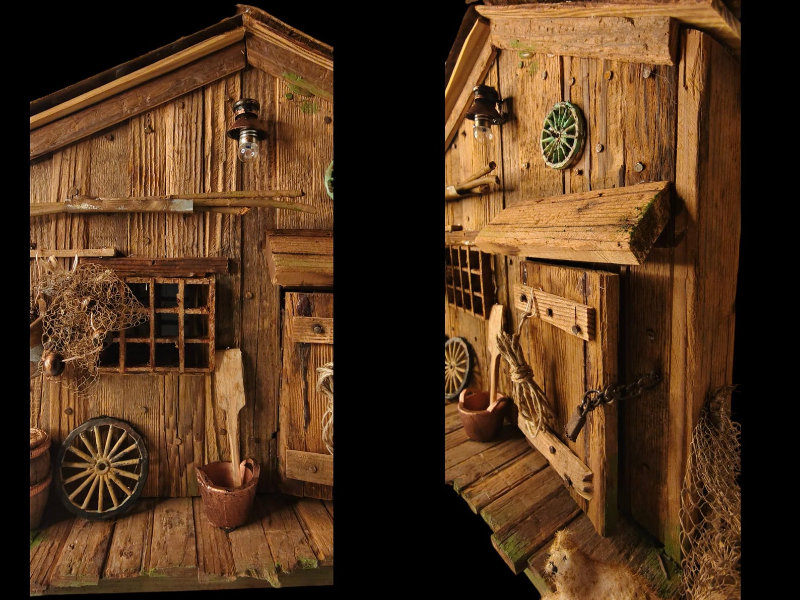 Rustic Fishing Hut Diorama: Handmade Nautical Coastal Decor - Etsy