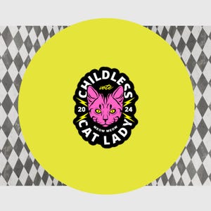 Kinderloze Cat Lady Rockstar-sticker (roze)