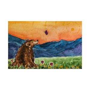 Orso e farfalla - Stampa su carta