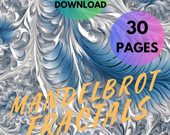 渦巻きと花の塗り絵：30ページのグレースケール（印刷可能なPDF）