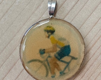 Resin Pendant. Cycling