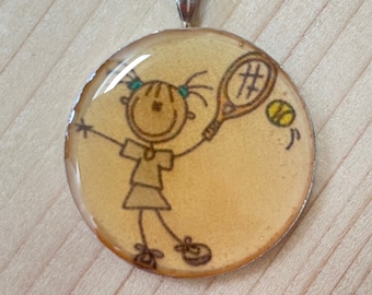 Resin Pendant. Tennis