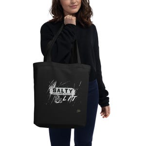 Stay Salty and Lit - Tan Eco Tote Bag – (Matthew 5:13-14), KJV