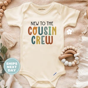 New To The Cousin Crew Baby Onesie®, Retro Cousin Crew Baby Bodysuit, Cousin Baby Outfit, Matching Cousin Onesie, Gift for Cousins, LC-FAM69