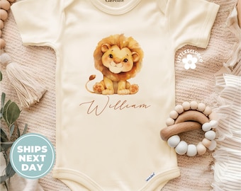 Custom Lion Baby Onesie®: Personalized Newborn Gift