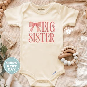 Big Sister Baby Onesie®, Big Sister Baby Outfit, Big Sister Baby Announcement, Pregnancy Announcement Baby Onesie, Pregnancy Reveal LC-FAM42