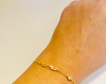 MAMA Gold Bracelet, Gold, Chain Bracelet, 925 Silver, Bracelet for Women, Women, 18K Gold Plated, Gifts for her, Gifts