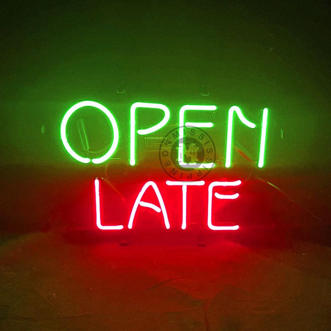 Open Late Neon Custom Personalized Real Glass Neon Sign Handmade ...
