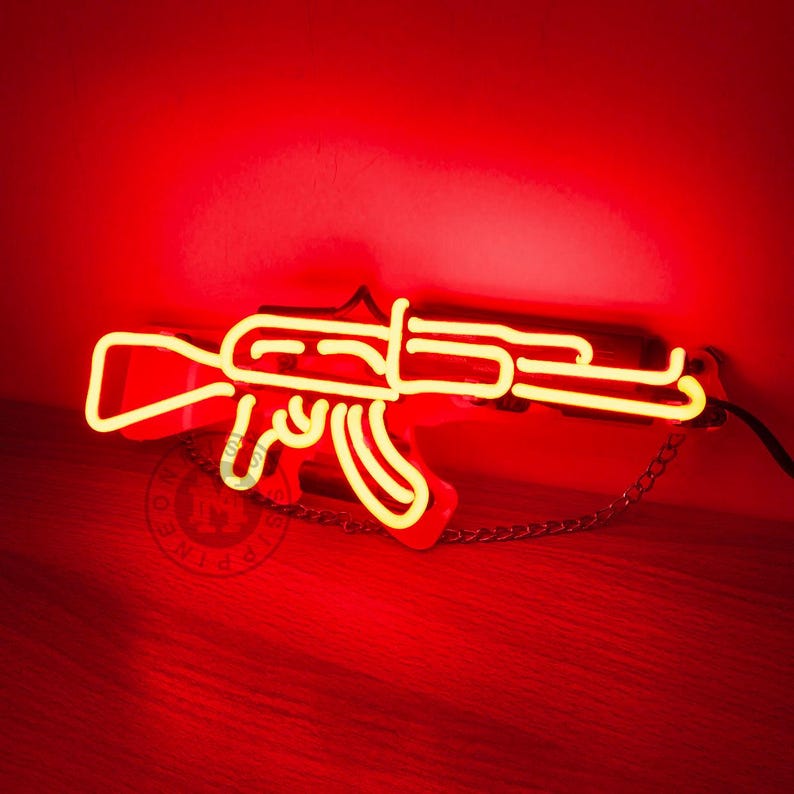 Toy Machine Gun Neon Sign Game Room Home Wall Decor Wall Art Neon Sign ...