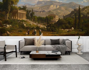 Ancient Greek Landscape Mural: Peel and Stick Wallpaper