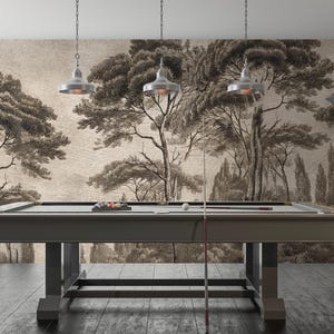 Vintage Monochrome Landscape Wallpaper - Elegant Forest Mural Peel and Stick Wallpaper, Non Woven Wallpaper
