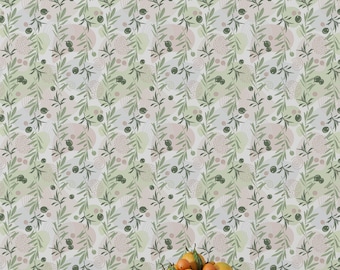 Olive Branch Botanical Wallpaper: Green Peel and Stick, Non Woven