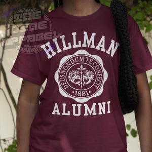 Koszulka Hillman College, Inny świat, Koszulka absolwentów Hillman, Czarny sitcom z lat 90., HBCU Pride, Czarne uczelnie, Dwayne i Whitley