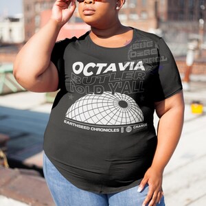 a streetwear inspired graphic tee shirt that reads Octavia Butler Told Y'all