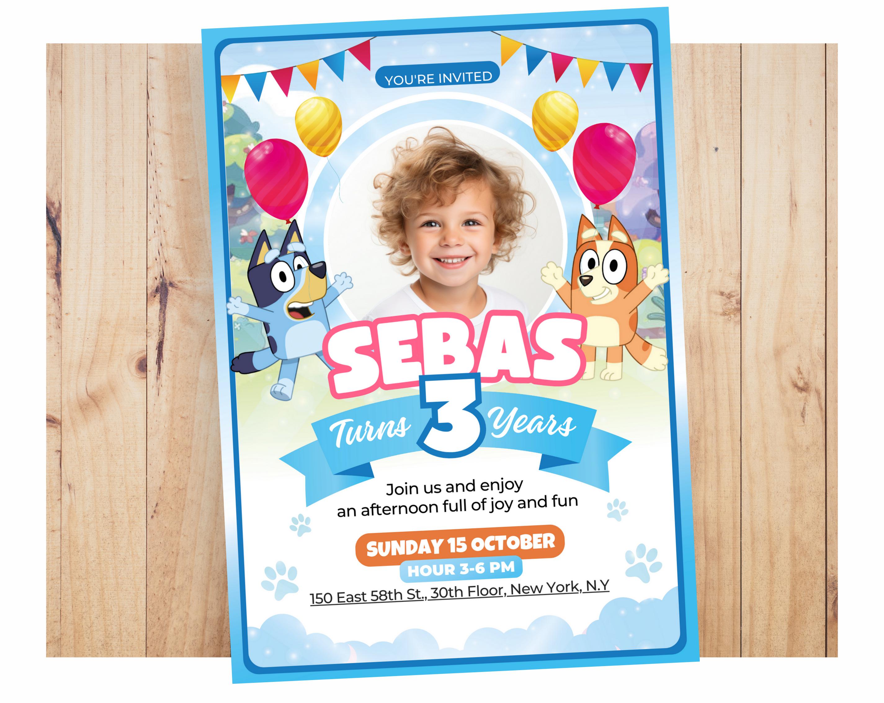 Canva Editable Bluey Invite