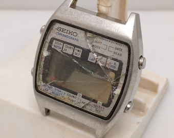 Vintage Seiko Chronos 7433 5080 Textured Dial Men Quartz Watch