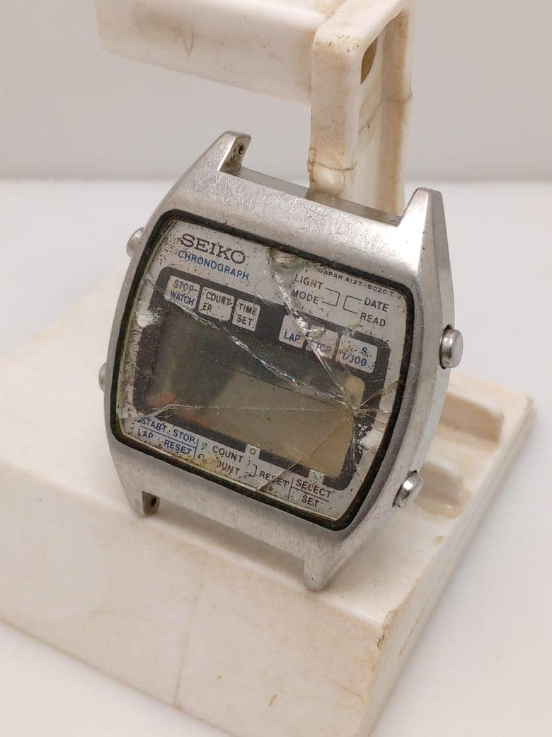 Seiko Quartz A127-5020 Chronograph Digital Vintage Men's Watch for