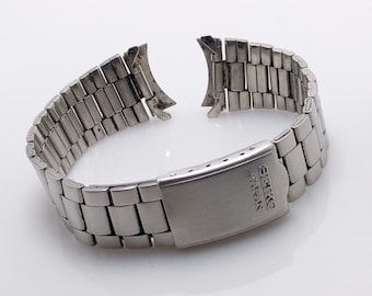 Seiko Z1342 Stainless Steel Vintage Men’s Watch Curved End Link Bracelet 19 mm NSR100LKM1