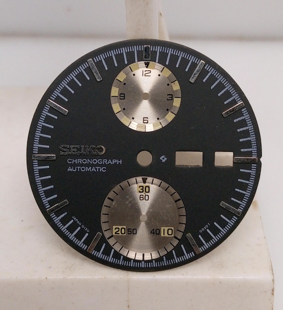 Seiko UFO Chronograph 6138 Automatic Vintage Watch Black Dial for