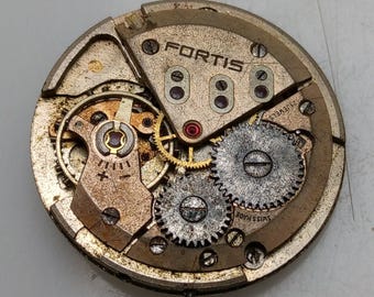 Vintage Fortis Cal.2391 Manual Winding Watch Movement For Parts NSR63GLM1