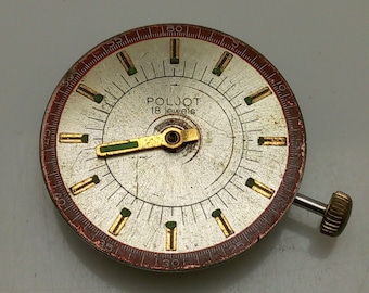 Poljot 35009 Manual Winding Vintage Not Working Watch Movement For Parts NSR64LKM1