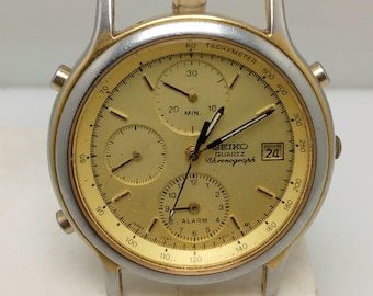 Seiko Quartz 7T32-6A5A Chronograph Vintage Men's Watch For Parts NSR240LKM2