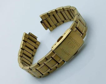 Seiko 30V6-Z.E Stainless Steel Vintage Golden Men’s Watch Bracelet 10 mm NSR103LKM2