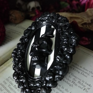 Miniature Skull Wall Decor: Baroque Frame, Gothic Home Art-Halloween decor