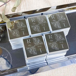 Personalized Chocolate Wedding Favors: Gold/Silver Mirror Finish, 50 Count