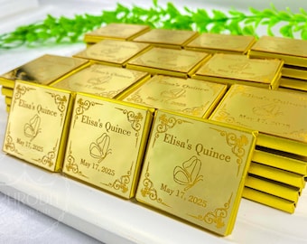 パーソナライズされたミラーチョコレートの記念品、キンセアニェーラの感謝の贈り物