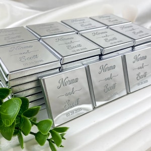 Personalized Mirror Chocolate Favors: Wedding & Engagement Gifts