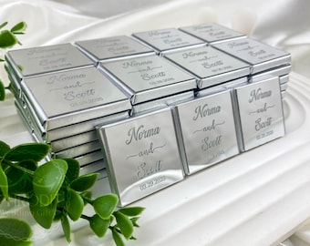 Personalized Wedding Chocolate Favors, Elegant Engagement Gifts