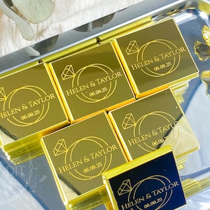 Personalized Wedding Chocolate Favors: Elegant Engagement Gifts