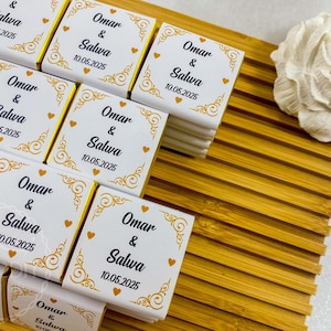 Personalized Wedding Chocolate Favors: Gold Foil, Thank You Gift