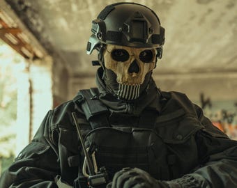 Painted durable ghost operator mask, call of duty mask, COD mask, handmade ghost mask, cosplay ghost, ghost mask mw2, cod ghost mask