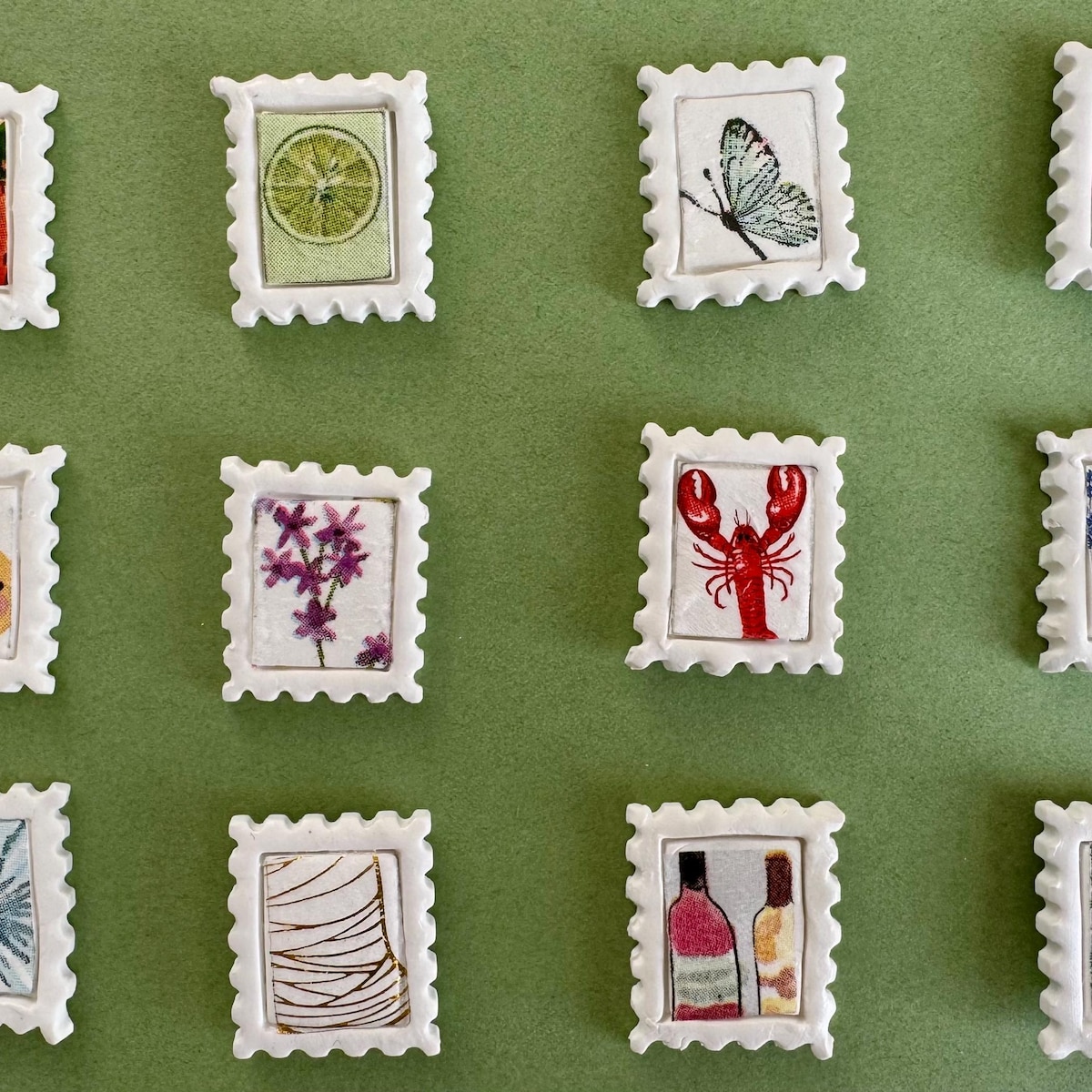 Assorted Stamp Magnets set of 4 - Etsy