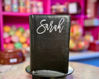 Custom Bedazzled Server Book: Zipper Pocket, Personalized Waitstaff Gift