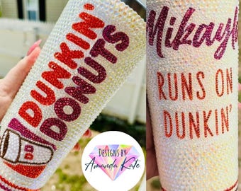 Personalized gift, Custom Rhinestone Tumbler:  Bedazzled Stainless Steel tumbler