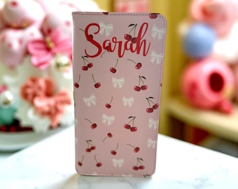 Personalized Cherry Server Book, Custom Name Waitress Gift, Restaurant Order Holder