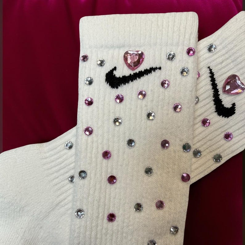 BUNDLES Available, Bedazzled Heart Rhinestone Socks - Etsy
