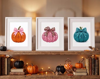 Fall Decor, 3 Pack of Pumpkin DIY Bedazzle Kits, Whimsical Rhinestone Bling Kit, Crafts